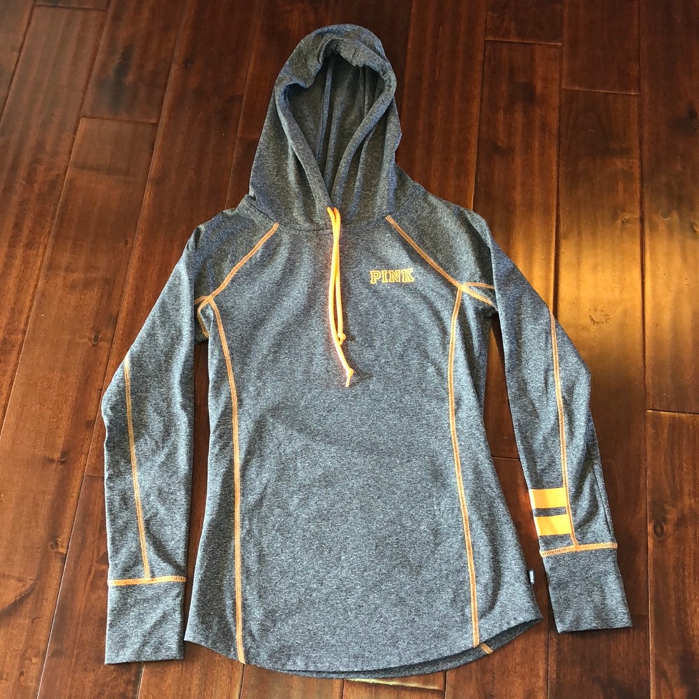PINK Orange & Grey Pullover Small